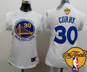 Wholesale Cheap Women\'s Golden State Warriors #30 Stephen Curry White 2016 The NBA Finals Patch Jersey