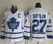 Wholesale Cheap Maple Leafs #27 Darryl Sittler White CCM Throwback Stitched NHL Jersey