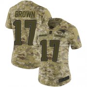 Wholesale Cheap Nike Patriots #17 Antonio Brown Camo Women's Stitched NFL Limited 2018 Salute to Service Jersey