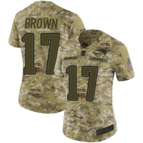 Wholesale Cheap Nike Patriots #17 Antonio Brown Camo Women\'s Stitched NFL Limited 2018 Salute to Service Jersey