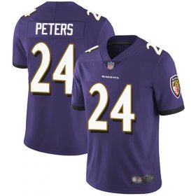 Wholesale Cheap Nike Ravens #24 Marcus Peters Purple Team Color Men\'s Stitched NFL Vapor Untouchable Limited Jersey