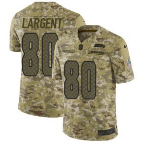 Wholesale Cheap Nike Seahawks #80 Steve Largent Camo Men\'s Stitched NFL Limited 2018 Salute To Service Jersey