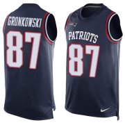 Wholesale Cheap Nike Patriots #87 Rob Gronkowski Navy Blue Team Color Men's Stitched NFL Limited Tank Top Jersey