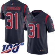 Wholesale Cheap Nike Texans #31 David Johnson Navy Blue Men's Stitched NFL Limited Rush 100th Season Jersey