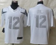 Wholesale Cheap Nike Seahawks #12 Fan White Men's Stitched NFL Limited Platinum Jersey