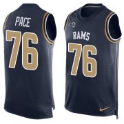 Wholesale Cheap Nike Rams #76 Orlando Pace Navy Blue Team Color Men's Stitched NFL Limited Tank Top Jersey