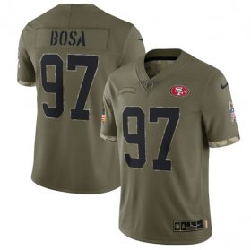Wholesale Cheap Men\'s San Francisco 49ers #97 Nick Bosa 2022 Olive Salute To Service Limited Stitched Jersey