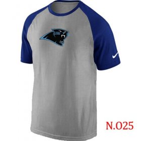Wholesale Cheap Nike Carolina Panthers Ash Tri Big Play Raglan NFL T-Shirt Grey/Blue
