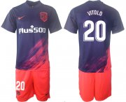 Wholesale Cheap Men 2021-2022 Club Atletico Madrid away purple 20 Soccer Jersey