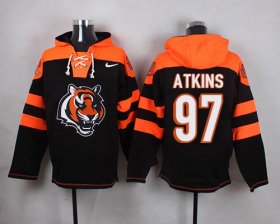 Wholesale Cheap Nike Bengals #97 Geno Atkins Black Player Pullover NFL Hoodie