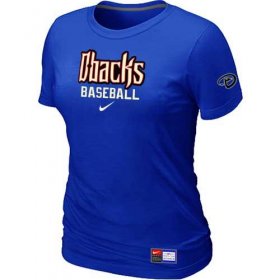 Wholesale Cheap Women\'s Arizona Diamondbacks Nike Short Sleeve Practice MLB T-Shirt Blue