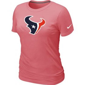 Wholesale Cheap Women\'s Nike Houston Texans Pink Logo T-Shirt