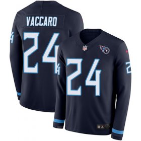 Wholesale Cheap Nike Titans #24 Kenny Vaccaro Navy Blue Team Color Men\'s Stitched NFL Limited Therma Long Sleeve Jersey