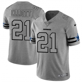 Wholesale Cheap Dallas Cowboys #21 Ezekiel Elliott Men\'s Nike Gray Gridiron II Vapor Untouchable Limited NFL Jersey