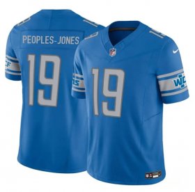 Men\'s Detroit Lions #19 Donovan Peoples-Jones Blue 2023 F.U.S.E. Vapor Untouchable Limited Football Stitched Jersey