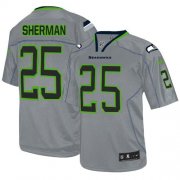 Wholesale Cheap Nike Seahawks #25 Richard Sherman Lights Out Grey Men's Stitched NFL Elite Jersey