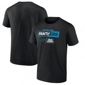Wholesale Cheap Men\'s Carolina Panthers Black x Bud Light T-Shirt