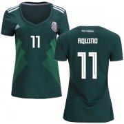 Wholesale Cheap Women's Mexico #11 Aquino Home Soccer Country Jersey