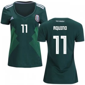 Wholesale Cheap Women\'s Mexico #11 Aquino Home Soccer Country Jersey