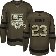 Wholesale Cheap Adidas Kings #23 Dustin Brown Green Salute to Service Stitched Youth NHL Jersey