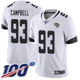 Wholesale Cheap Nike Jaguars #93 Calais Campbell White Men\'s Stitched NFL 100th Season Vapor Limited Jersey