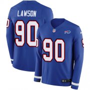 Wholesale Cheap Nike Bills #90 Shaq Lawson Royal Blue Team Color Men's Stitched NFL Limited Therma Long Sleeve Jersey