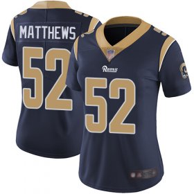 Wholesale Cheap Nike Rams #52 Clay Matthews Navy Blue Team Color Women\'s Stitched NFL Vapor Untouchable Limited Jersey