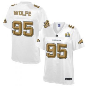 Wholesale Cheap Nike Broncos #95 Derek Wolfe White Women\'s NFL Pro Line Super Bowl 50 Fashion Game Jersey