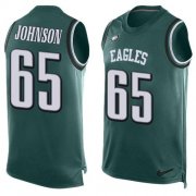 Wholesale Cheap Nike Eagles #65 Lane Johnson Midnight Green Team Color Men's Stitched NFL Limited Tank Top Jersey