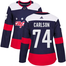 Wholesale Cheap Adidas Capitals #74 John Carlson Navy Authentic 2018 Stadium Series Women\'s Stitched NHL Jersey