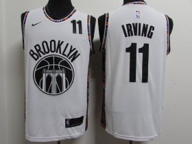Wholesale Cheap Nets 11 Kyrie Irving White 2020-2021 City Edition Nike Swingman Jersey