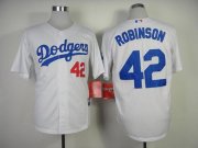 Wholesale Cheap Dodgers #42 Jackie Robinson White Cool Base Stitched MLB Jersey