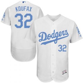 Wholesale Cheap Dodgers #32 Sandy Koufax White Flexbase Authentic Collection Father\'s Day Stitched MLB Jersey