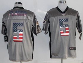 Wholesale Cheap Nike Ravens #5 Joe Flacco Grey Men\'s Stitched NFL Elite USA Flag Fashion Jersey