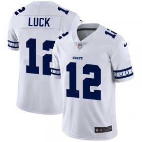 Wholesale Cheap Indianapolis Colts #12 Andrew Luck Nike White Team Logo Vapor Limited NFL Jersey