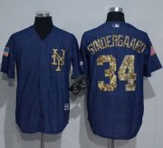 Wholesale Cheap Mets #34 Noah Syndergaard Denim Blue Salute to Service Stitched MLB Jersey