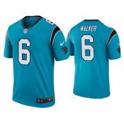 Wholesale Cheap Men's Carolina Panthers #6 P.J. Walker Color Rush Legend Blue Nike Jersey