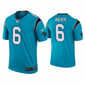 Wholesale Cheap Men\'s Carolina Panthers #6 P.J. Walker Color Rush Legend Blue Nike Jersey