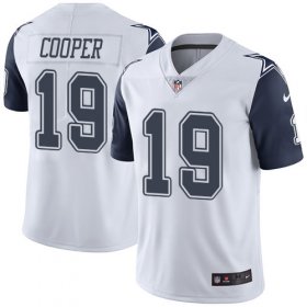Wholesale Cheap Nike Cowboys #19 Amari Cooper White Men\'s Stitched NFL Limited Rush Jersey