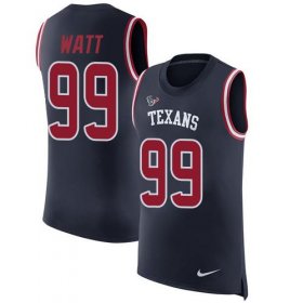 Wholesale Cheap Nike Texans #99 J.J. Watt Navy Blue Team Color Men\'s Stitched NFL Limited Rush Tank Top Jersey
