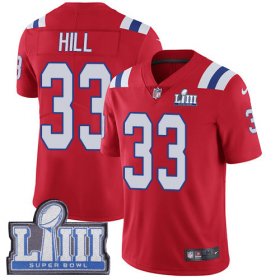 Wholesale Cheap Nike Patriots #33 Jeremy Hill Red Alternate Super Bowl LIII Bound Men\'s Stitched NFL Vapor Untouchable Limited Jersey