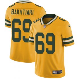 Wholesale Cheap Nike Packers #69 David Bakhtiari Yellow Men\'s Stitched NFL Limited Rush Jersey