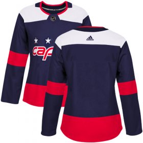 Wholesale Cheap Adidas Capitals Blank Navy Authentic 2018 Stadium Series Women\'s Stitched NHL Jersey