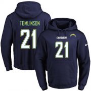 Wholesale Cheap Nike Chargers #21 LaDainian Tomlinson Navy Blue Name & Number Pullover NFL Hoodie