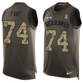 Wholesale Cheap Nike Seahawks #74 George Fant Green Men\'s Stitched NFL Limited Salute To Service Tank Top Jersey