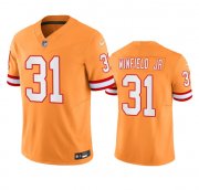Wholesale Cheap Men's Tampa Bay Buccaneers #31 Antoine Winfield Jr. Orange Throwback Limited Stitched Jersey