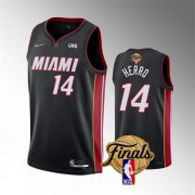 Wholesale Cheap Men's Miami Heat #14 Tyler Herro Black 2023 Finals Icon Edition Stitched Basketball Jersey