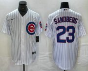 Cheap Men's Chicago Cubs #23 Ryne Sandberg White Stitched Cool Base Nike Jersey