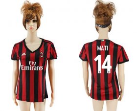 Wholesale Cheap Women\'s AC Milan #14 Mati Home Soccer Club Jersey