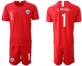 Wholesale Cheap Chile #1 C.Bravo Home Soccer Country Jersey
